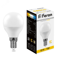 Лампа светодиодная LED 7вт Е14 теплый шар 25478 Feron pe802101 фото