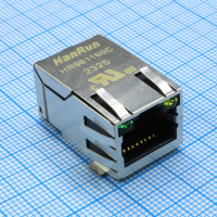 HR961160C Разъем RJ45 для поверхностного монтажа с портом 1x1 с магнитным модулем и светодиодом для приложений 10 / 100Base-TX HANRUN pe430391 фото