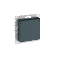 ATLASDESIGN РОЗЕТКА с заземлением со шторкой с крышкой, 16А, IP20, быстрозажимные клеммы, ИЗУМРУД ATN000846S Systeme Electric pe1033015 фото