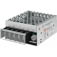 RS-15-12 AC-DC, 15Вт, выход 12В/1.3A, рег. вых 10.8…13.2 В , вход 88…264В AC, 47…63Гц / 125…373 В DC,  изоляция 3000В AC, в кожухе 62,5х51х28мм, -20…+70°С Mean Well pe137017 фото