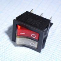 IRS-2101-1C3-W+R/B Переключатель 2х-клавишный с подсветкой 15A 250VAC вогнутая кнопка белая + красная Jietong pe154170 фото