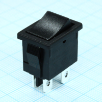 R19-20BBOT-G Выключатель клавишный 6А 250В ON-OFF 4 Pin -черный- Switronic pe406843 фото