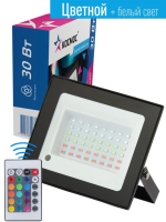 Прожектор светодиодный с пультом RGB 30Вт 6500К IP65 1600лм 20 режимов работы КОСМОС K_PR5_LED_30RGB Космос pe579643 фото