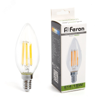 Лампа светодиодная LED 15вт Е14 белый свеча FILAMENT 38258 Feron pe801852 фото