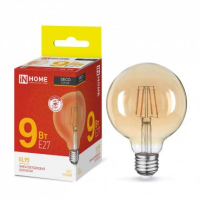 Лампа светодиодная LED-GL-95-deco gold 9Вт шар золотая 3000К тепл. бел. E27 1040лм 230В 4690612036465 IN HOME pe687932 фото