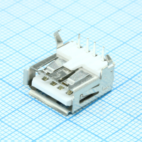 DS1095-WNR0 Разъем USB A розетка угловая на плату, белый изолятор, монтаж в отверстия CONNFLY pe362812 фото