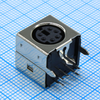 DS1093-01-BN60 Разъем Mini DIN розетка 6 контактов угловая экранированная на плату, без фланца CONNFLY pe523324 фото