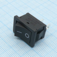 KLS7-013-10111BB Выключатель 220В 2 контакта 18х13мм, B100G, черный, крепление защелка KLS pe417085 фото