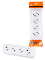 Колодка розеточная 4 гнезда 2П б/з 10А 250В белая SQ1806-0011 TDM ELECTRIC pe689982 фото