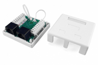 Розетка компьютерная 2-м ОП SB1-2-8P8C-C5e-WH RJ45 (8P8C) кат.5E Dual IDC 430234 Hyperline pe577343 фото