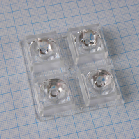 C14541_HB-2X2-RS Групповая квадратная линза 2x2 на 4 светодиода LG Innotek серии  LEMWA33X, эфф=94%,  14°,  50x50mm   H:10mm LEDIL pe300353 фото