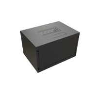 Шкаф настенный 19дюйм WR-TW-0966-GP-RAL9004 (19дюйм) 9U 500х600х600мм RAL 9004 стеклянная дверь черн. (разобранный) 520243 WRline pe658498 фото