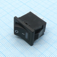 R19A-02IBBBTR-G Выключатель клавишный 6А 250В ON-OFF 4 Pin -черный- c красной LED подсветкой Switronic pe406850 фото