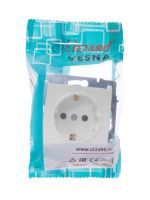 Розетка 1-м СП Vesna с заземл. защ. шторки ПБТ механизм бел. 742-0288-124B Lezard pe556098 фото