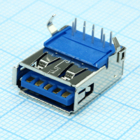 484050003 Разъем USB, тип A, USB 3.0, розетка, 9 выводов, угловая, DIP монтаж Molex pe429378 фото