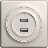 Розетка USB 2-м СП Florence 16А IP20 с подсветкой механизм беж. (1E10351301) 2260090 OneKeyElectro pe587074 фото