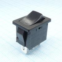 R19A-22BBOT-G Переключатель клавишный 6А 250В ON-ON 3 Pin -черный- Switronic pe406852 фото