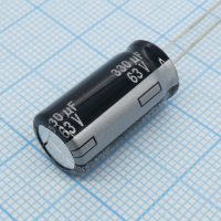 ECA1JHG331 Конденсатор алюминиевый электролитический 330мкФ ±20% 63В (10 X 20мм) радиальные выводы 5мм 510мА 2000час 105°С автомобильного применения Лента в коробке PAN IND pe367684 фото