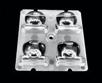 ALST50D4LED5050T8060G Групповая квадратная линза 2x2 на 4 светодиода 5050/3535 эфф=90%, T4 80°x60°, 50x50мм H:8.62мм ASAHI OPTICS pe522308 фото