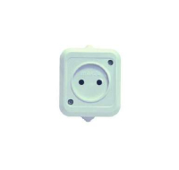 Розетка 1-м ОП 16А IP44 без заземл. п/герм. бел. 18306 Makel pe657733 фото