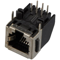 5555154-1 Разъем модульный RJ-25 розетка 6 контактов шаг 2.54мм угловой монтаж в отверстие 6 терминалов 1 порт коробка/лоток TE Connectivity pe332869 фото