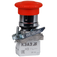Кнопка КМЕ5602мФС-красный-0но+2нз-гриб-фикс-IP65- 248264 КЭАЗ pe702790 фото