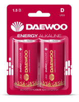Элемент питания алкалиновый D/LR20 1.5В Energy Alkaline 2021 BL-2 (уп.2шт) 5030022 DAEWOO pe664904 фото