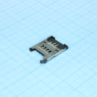115G-AAAA-R Сокет Mini SIM карты металлический кожух 6 выводов Attend pe408394 фото