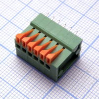 DG141V-2.54-06P-14-00A(H) Нажимной безвинтовой клеммный блок 6 контактов. Зажим типа торцевой контакт. Серия DG141V-2.54 Degson pe102475 фото