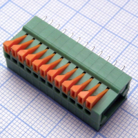 DG141V-2.54-12P-14-00A(H) Нажимной безвинтовой клеммный блок 12 контактов. Зажим типа торцевой контакт. Серия DG141V-2.54 Degson pe102476 фото