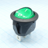 RC95BGNBT2-G Переключатель ON-OFF с подсветкой 10A 250VAC 10000 циклов круглая кнопка зелёная Switronic pe406861 фото