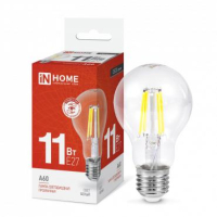 Лампа светодиодная LED-A60-deco 11Вт грушевидная прозрачная 4000К нейтр. бел. E27 1160лм 230В 4690612026145 IN HOME pe687949 фото