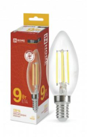 Лампа светодиодная LED-СВЕЧА-deco 9Вт свеча прозрачная 3000К тепл. бел. E14 1040лм 230В 4690612026183 IN HOME pe687950 фото