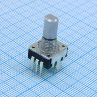 PEC11R-4315F-S0012 Энкодер PEC11, 12 щелчков, 12 импульсов, металлический вал с лыской 15мм, с кнопкой, горизонтальные выводы,крепление на гайку 7мм BOURNS pe465744 фото