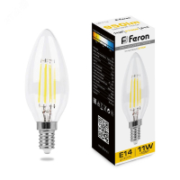 Лампа светодиодная LED 11вт Е14 теплый свеча FILAMENT 38006 Feron pe801872 фото