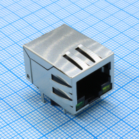 L-KLS12-TL002-1X1-G/Y-1-03 Разъем RJ45, экранированный со светодиодами (жёлтый/зелёный) и трансформатором, 8P8С KLS pe771152 фото