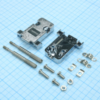 DS1046-09C1L1 Кожух для D-SUB разьема 9 контактов с удлиненными винтами, пластик, хромированный CONNFLY pe450640 фото
