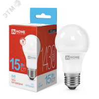 Лампа светодиодная LED-A60-VC 15Вт грушевидная 6500К холод. бел. E27 1430лм 230В 4690612020280 IN HOME pe575569 фото
