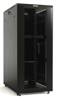 Шкаф напольный TTB-4261-DD-RAL9004 19дюйм 42U 2055х600х1000 перед. и задняя перфор. двери (75проц.) ручка с замком крыша нового типа черн. (RAL 9004) (разобранный) 392681 Hyperline pe577361 фото