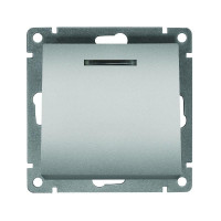 Выключатель 1-кл. СП Афина 10А IP20 с подсветкой механизм серебр. A0121-S UNIVersal pe663890 фото