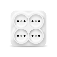 Розетка 4-м ОП 10А IP20 квадрат. без заземл. бел. 1448 IONICH pe556626 фото