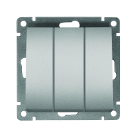 Выключатель 3-кл. СП Афина 10А IP20 механизм серебр. A0043-S UNIVersal pe663891 фото