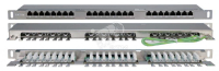 Патч-панель 19дюйм 0.5U кат.5E 24 порта RJ45 Dual IDC PPHD-19-24-8P8C-C5E-SH-110D высок. плотности 244077 Hyperline pe577365 фото