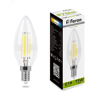 Лампа светодиодная LED 11вт Е14 белый свеча FILAMENT 38008 Feron pe801878 фото