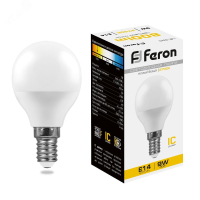 Лампа светодиодная LED 9вт Е14 теплый матовый шар 25801 Feron pe802134 фото