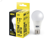 Лампа светодиодная ECO A60 11Вт грушевидная 230В 6500К E27 IEK LLE-A60-11-230-65-E27 IEK pe694103 фото
