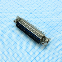 DS1034-25MUNSI44 Разъем D-Sub, вилка 25 контактов прямая на плату, синий изолятор, BRJ Type 4.8мм CONNFLY pe523096 фото