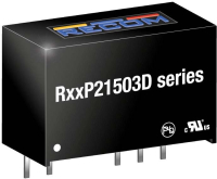 R12P21503D Преобразователь DC/DC, 2Вт, Uвх 10,8-13,2В, Uвых 15ВDC, SIP7 RECOM pe552537 фото
