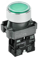 Кнопка LA167-BAF31 d=22мм 1з зеленая BBT20-BAF31-1-22-67-K06 IEK pe709977 фото
