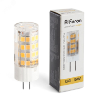 Лампа светодиодная LED 5вт 230в G4 теплый капсульная 25860 Feron pe802138 фото